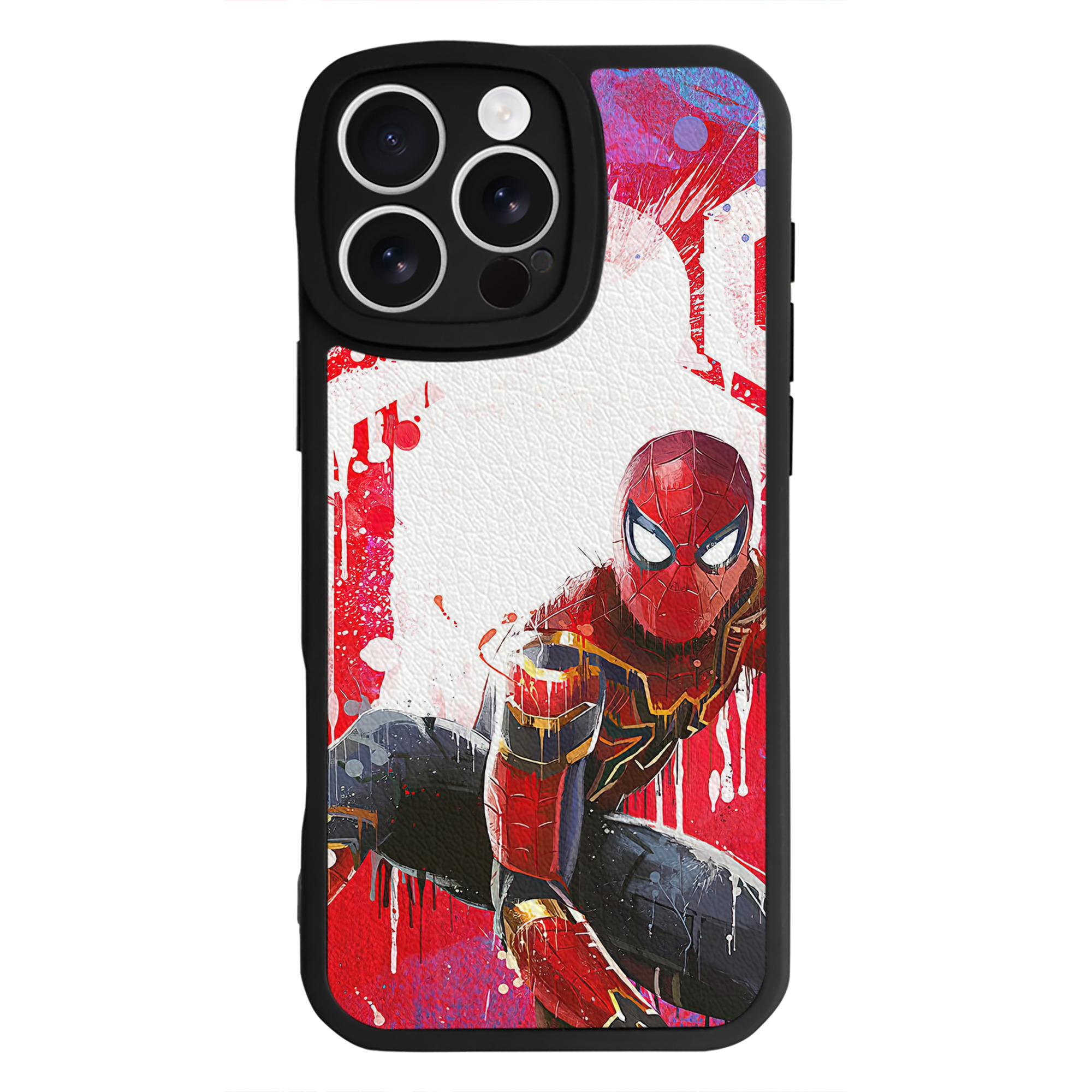 Spider Man スパイダーマン 【iPhone 16シリーズ対応】シリコンスマホケース（レザー調） 材質：シリコン